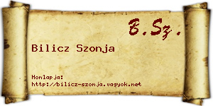 Bilicz Szonja névjegykártya